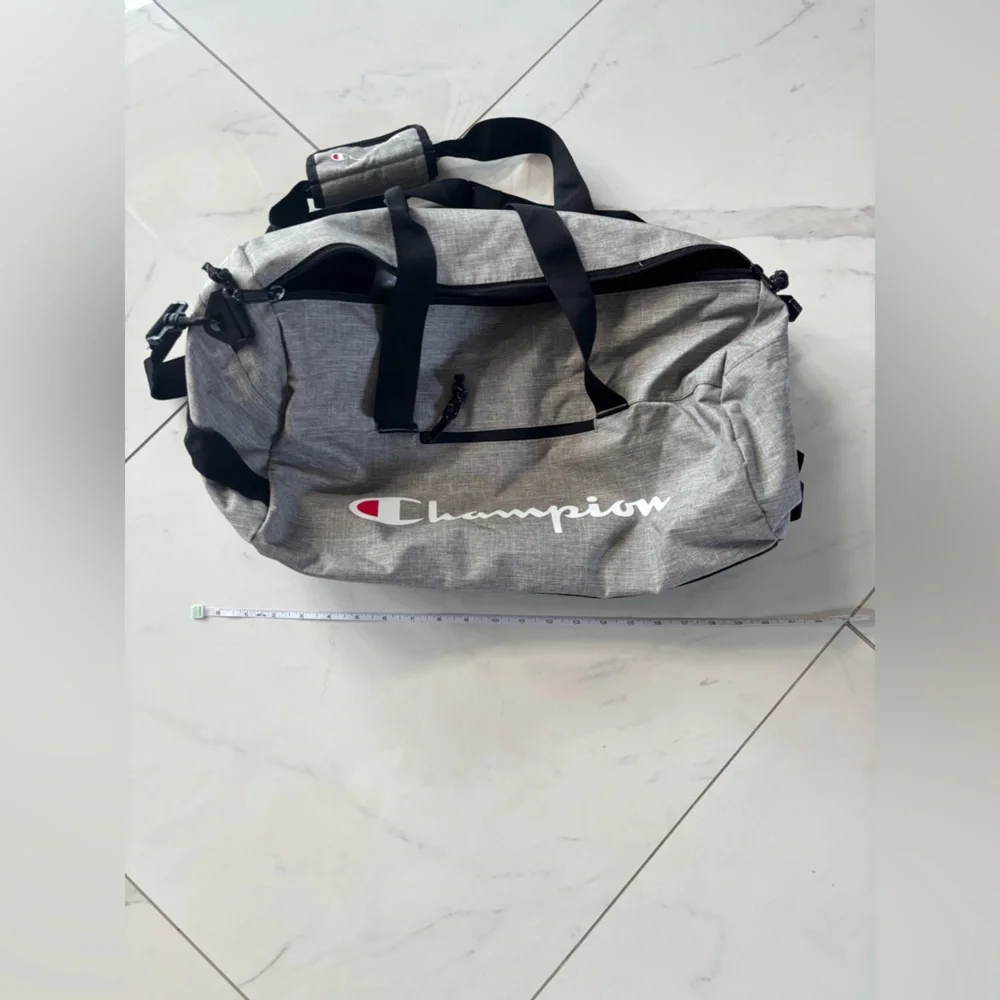 Champion Gray & Black Duffel Bag with Logo